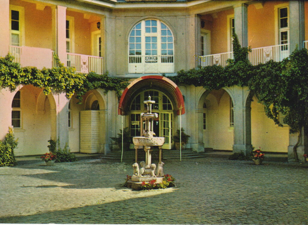 Brunnen im Hof Schloss Brüningslinden 1960