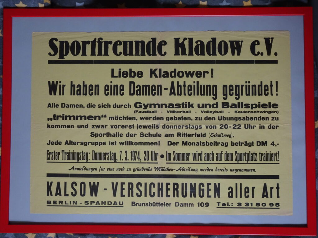1974 Plakat zur Gründung der Damenabteilung, 1974